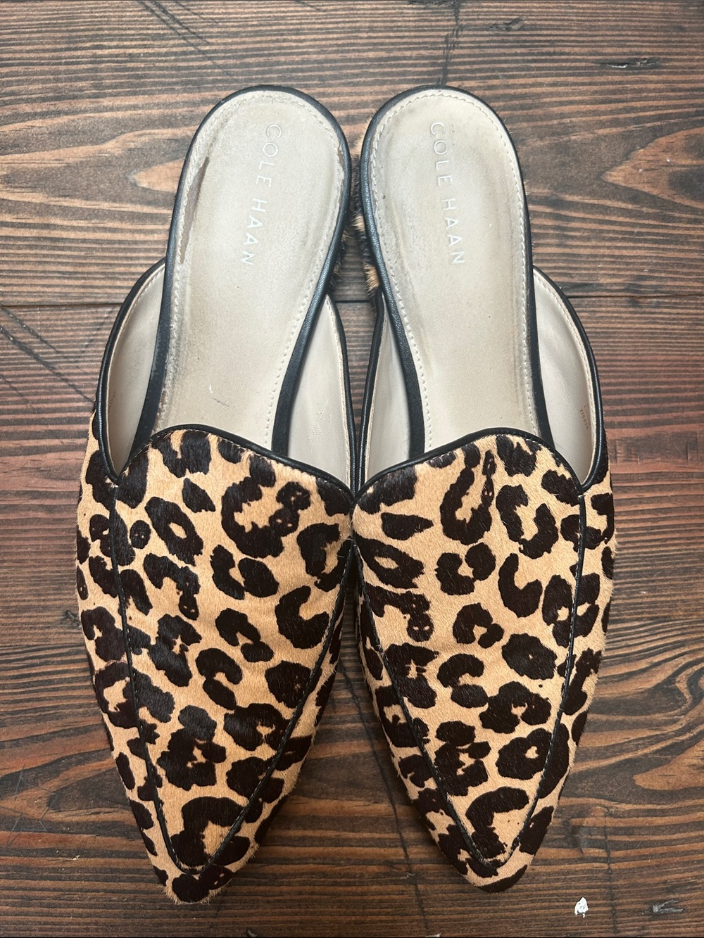 Cole Haan Ocelot Haircalf Mules - Black & Tan Piper Mule 11